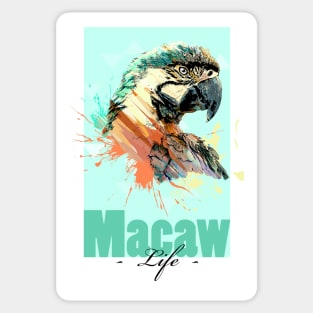Tropical Aquarell Macaw Parrot Life Sticker